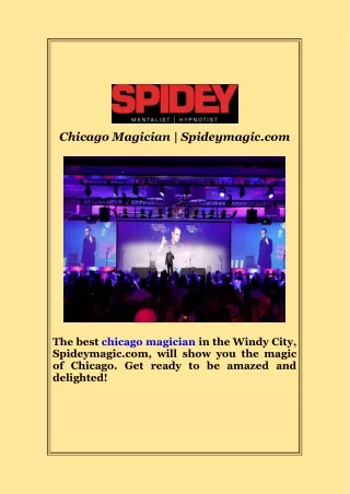 chicago magician spideymagic com