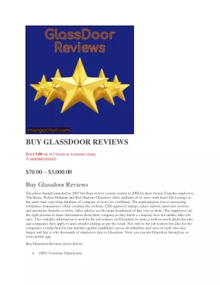 BUY GLASSDOOR REVIEWS