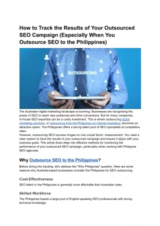 how to track the results of your outsourced