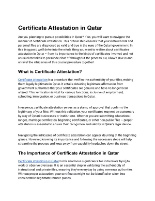 Certificate Attestation in Qatar - Copy