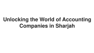 the World of Accounting Companies in Sharjah