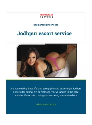 Premium Jodhpur Escort Service | Unforgettable Pleasure at UdaipurCallGirlServices.com
