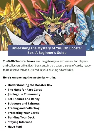 Unleashing The Mystery Of YuGiOh Booster Box A Beginner's Guide