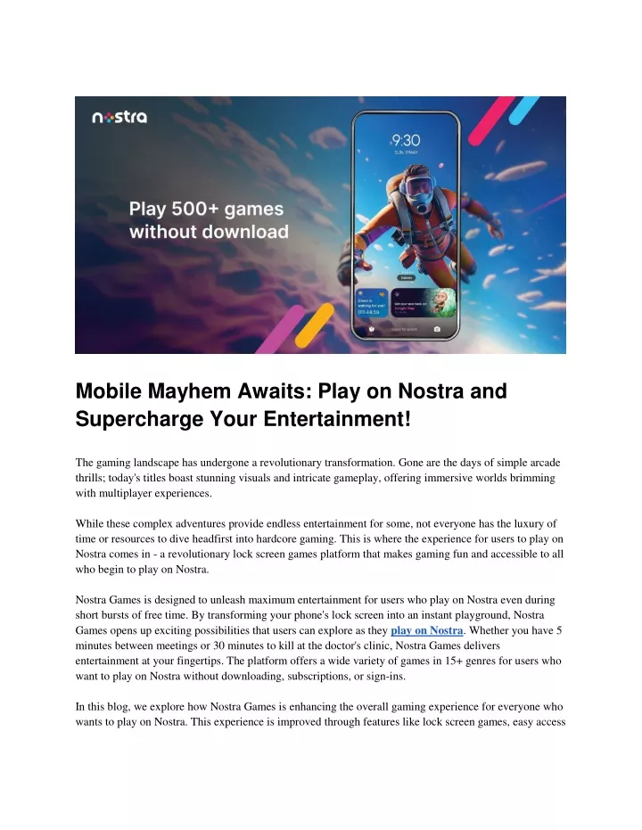 mobile mayhem awaits play on nostra