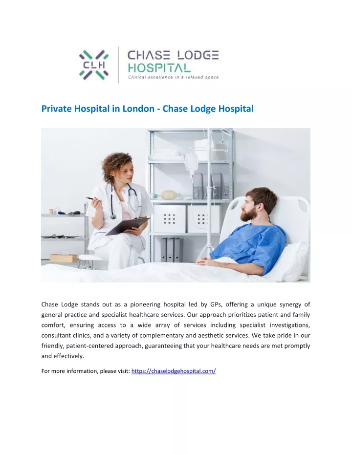 private hospital in london chase lodge hospital