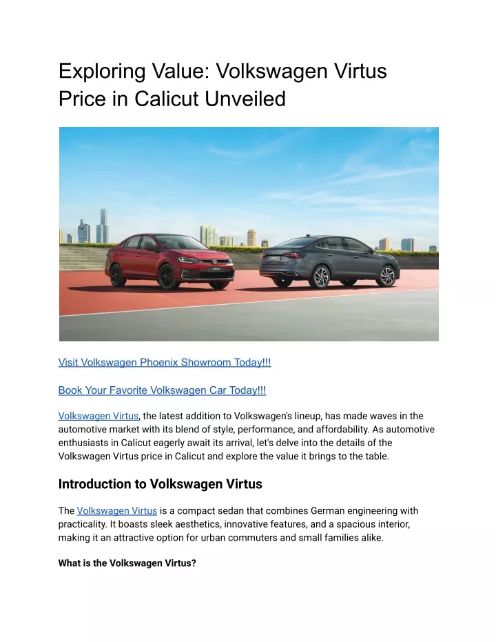 exploring value volkswagen virtus price