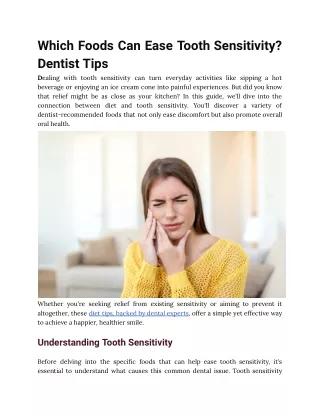Which Foods Can Ease Tooth Sensitivity | Dentist Tips