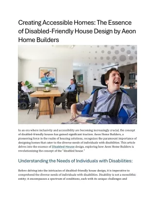 creating accessible homes the essence of disabled