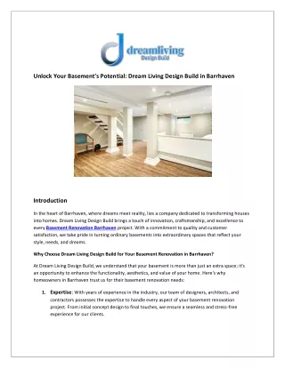 Unlock Your Basement's Potential: Dream Living Design Build in Barrhaven