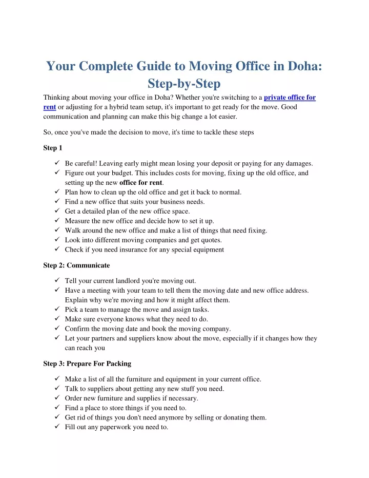 your complete guide to moving office in doha step