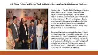 8th Global Fashion and Design Week Noida 2024 Sets New Standards in Creative Excellence