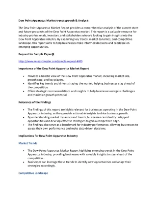 Dew Point Apparatus Market