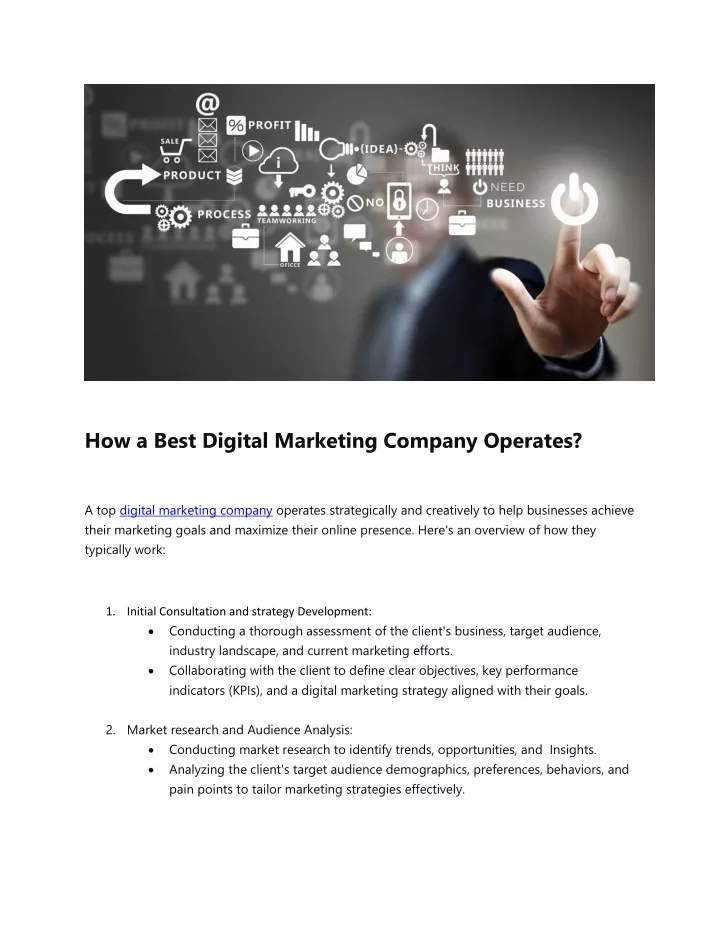 how a best digital marketing company operates