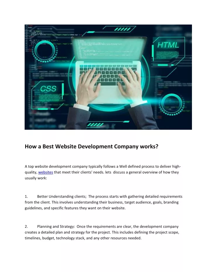 how a best website development company works