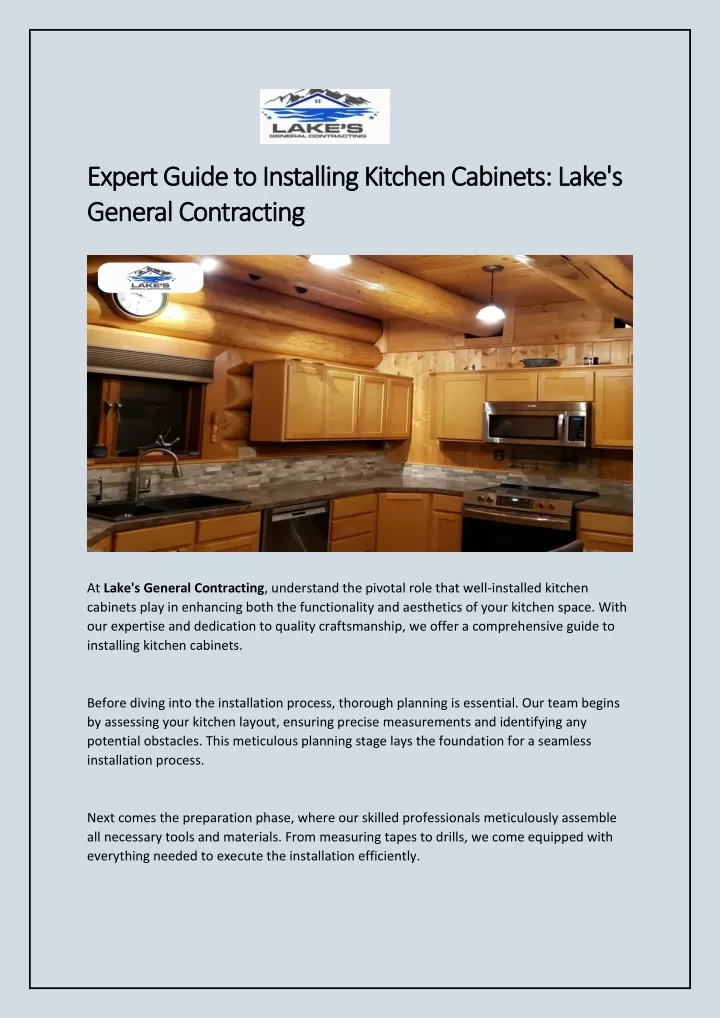 expert guide to installing kitchen cabinets lake