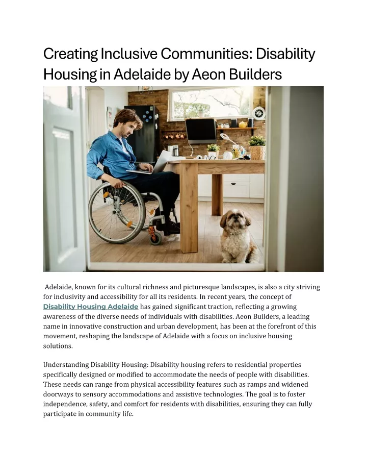 creating inclusive communities disability housing