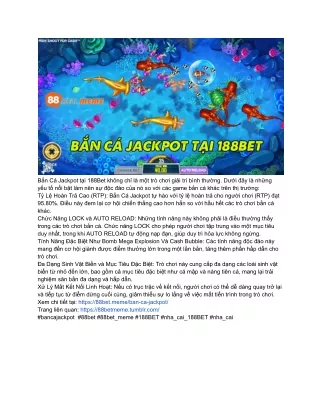 Bắn Cá Jackpot Tại 88BET MEME: Đua Top Săn Jackpot – Phần Thưởng Cực Khủng Đang