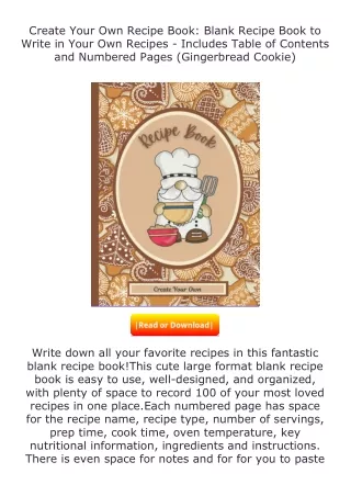 Pdf⚡(read✔online) Create Your Own Recipe Book: Blank Recipe Book to Write i