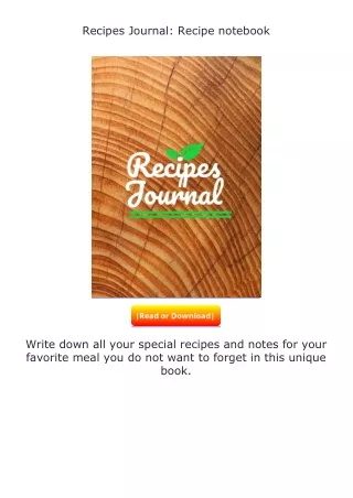 Download⚡(PDF)❤ Recipes Journal: Recipe notebook