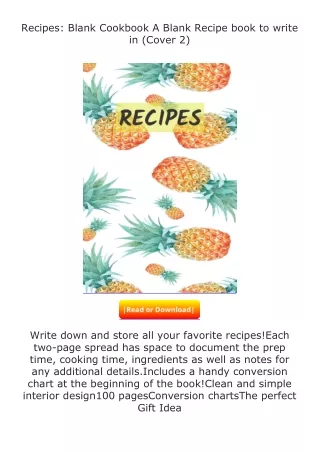 download⚡️ free (✔️pdf✔️) Recipes: Blank Cookbook A Blank Recipe book to wr