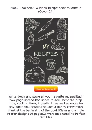 ✔️download⚡️ (pdf) Blank Cookbook: A Blank Recipe book to write in (Cover 2