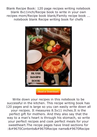 Download⚡(PDF)❤ Blank Recipe Book: 120 page recipes writing notebook blank