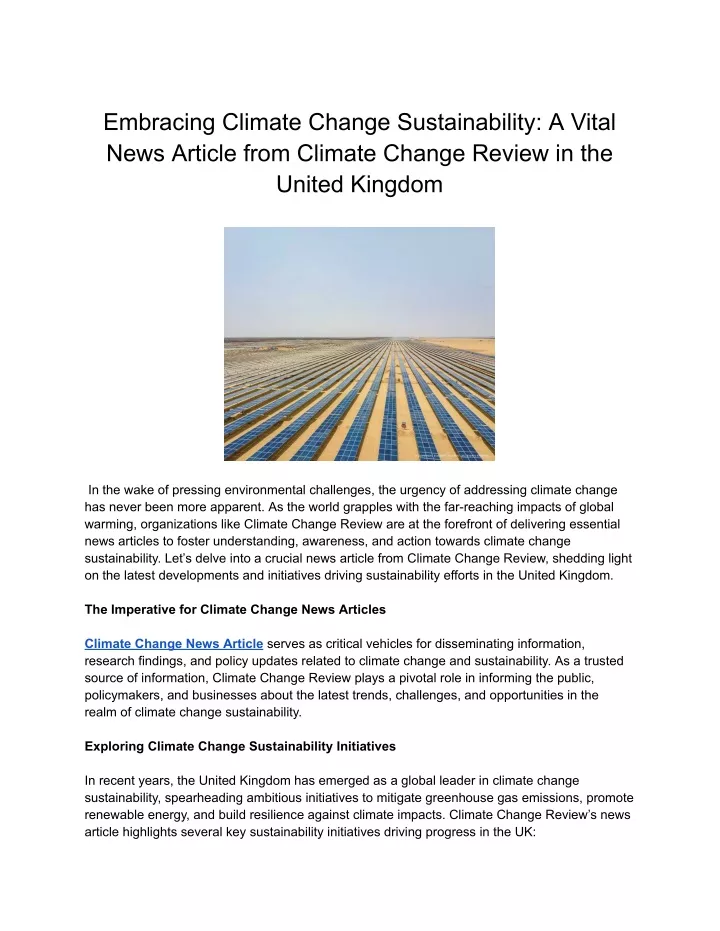 embracing climate change sustainability a vital