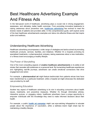 Best Healthcare Advertising Example And Fitness Ads