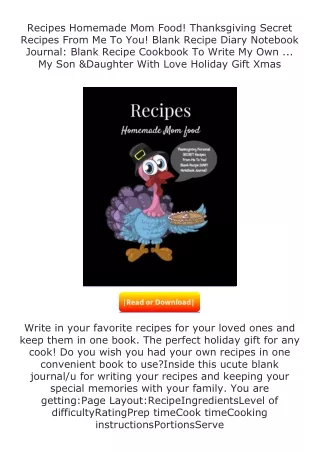 Download⚡ Recipes Homemade Mom Food! Thanksgiving Secret Recipes From Me To