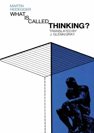 get⚡[PDF]❤ What Is Called Thinking? (Harper Perennial Modern Thought)
