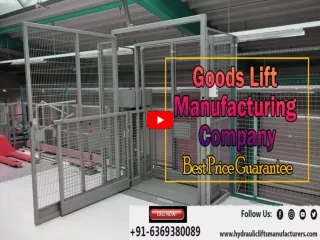 Top goods lift manufacturers in Pondi