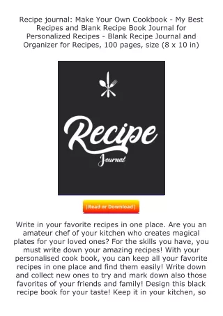 Recipe-journal-Make-Your-Own-Cookbook--My-Best-Recipes-and-Blank-Recipe-Book-Journal-for-Personalized-Recipes--Blank-Rec