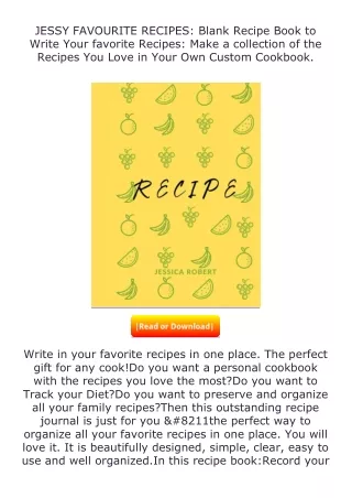 [READ]⚡PDF✔ JESSY FAVOURITE RECIPES: Blank Recipe Book to Write Your favori