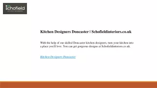 Kitchen Designers Doncaster  Schofieldinteriors.co.uk