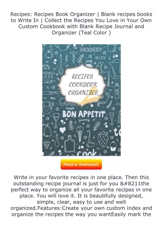 download⚡️ free (✔️pdf✔️) Recipes: Recipes Book Organizer | Blank recipes b