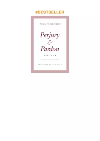 ❤pdf Perjury and Pardon, Volume I (Volume 1) (The Seminars of Jacques Derrida)