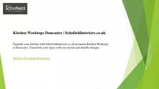 Kitchen Worktops Doncaster  Schofieldinteriors.co.uk