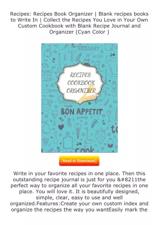 (❤️pdf)full✔download Recipes: Recipes Book Organizer | Blank recipes books