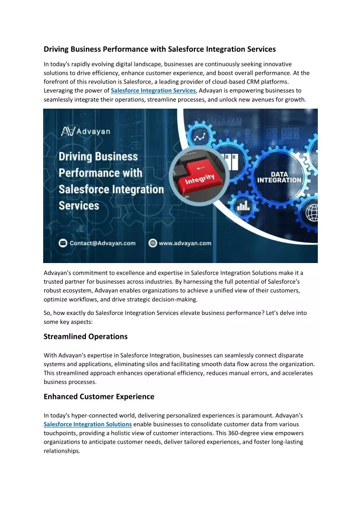 driving business performance with salesforce