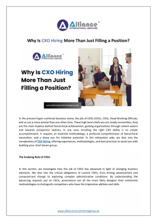 why is cxo hiring more than just filling