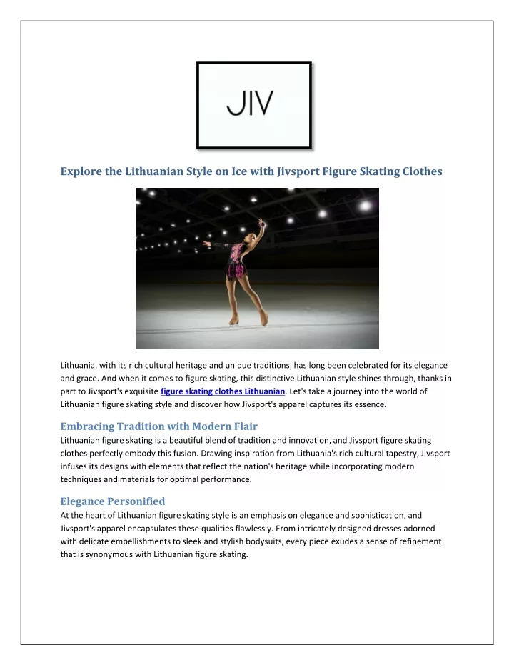 explore the lithuanian style on ice with jivsport