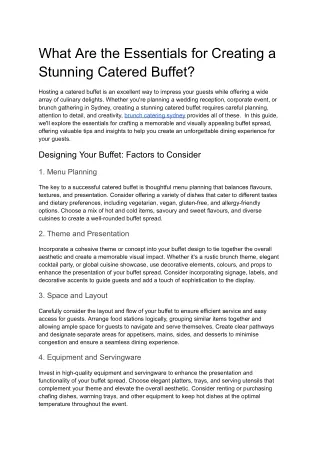 What Are the Essentials for Creating a Stunning Catered Buffet