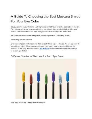 A Guide To Choosing the Best Mascara Shade For Your Eye Color