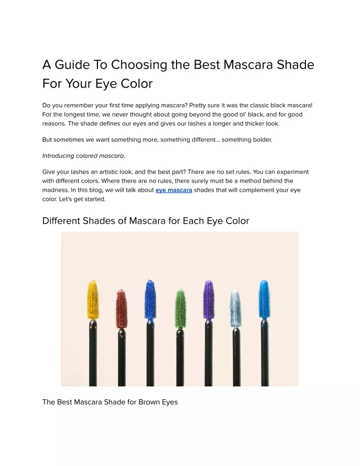a guide to choosing the best mascara shade