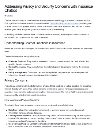 Securing Trust: Safeguarding Privacy with Insurance Chatbots