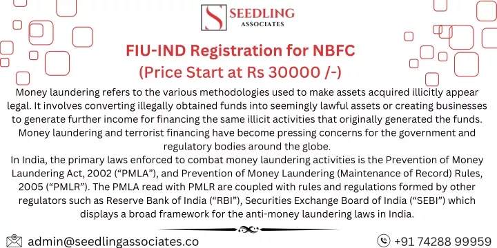 fiu ind registration for nbfc price start