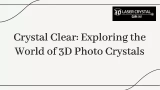Exploring the World of 3D Photo Crystals