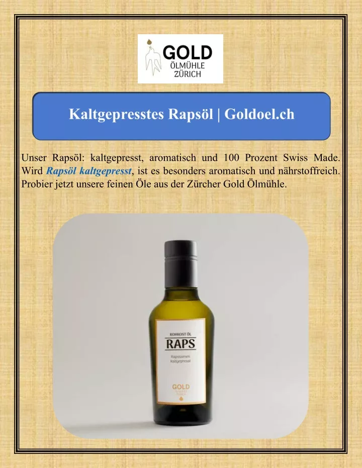 unser raps l kaltgepresst aromatisch