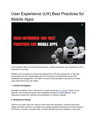user experience ux best practices for mobile apps