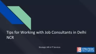 Tips for Working with Job Consultants in Delhi NCR